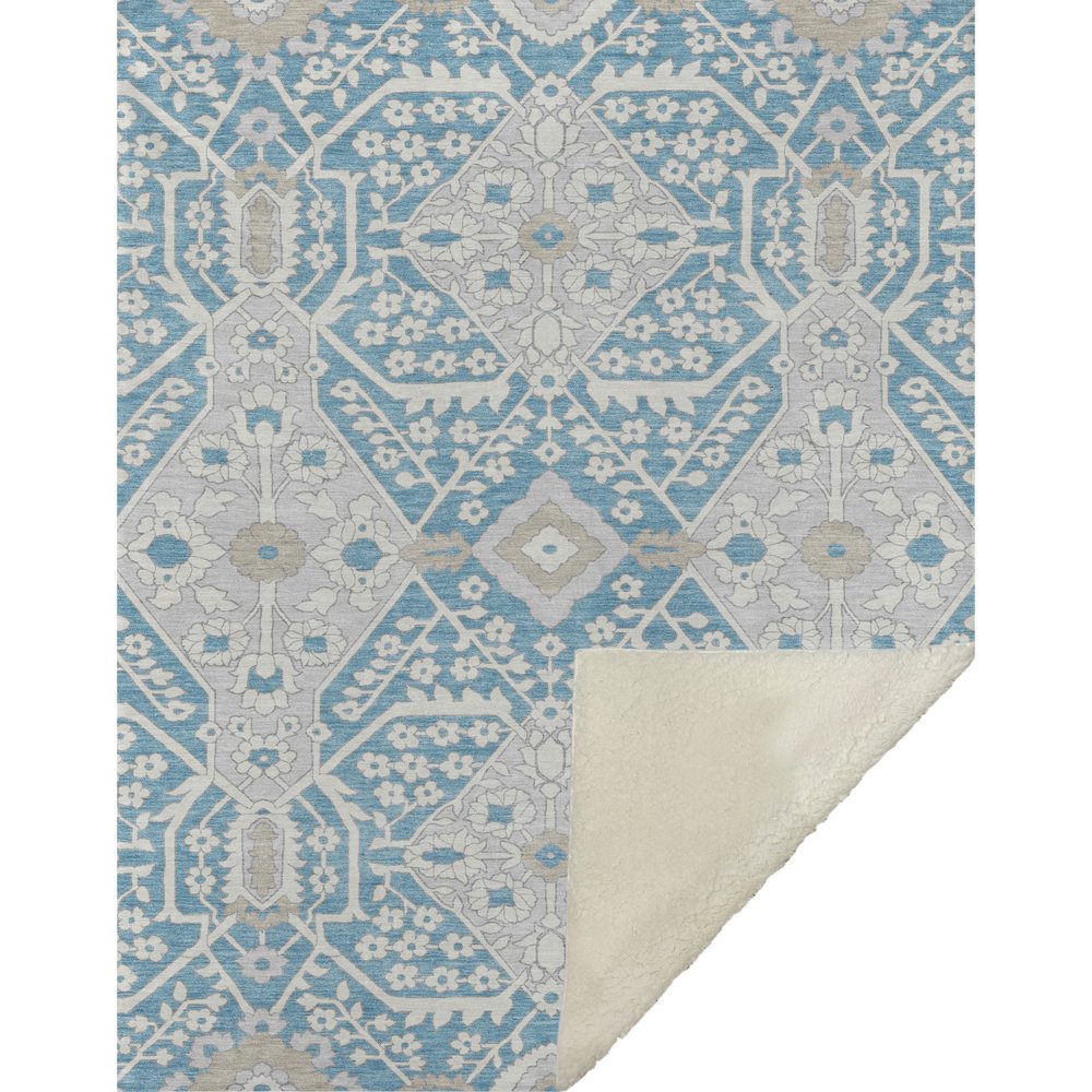 Premium Machine Washable ASB863 Teal 50" x 70" Sherpa Throw Blanket. Picture 1