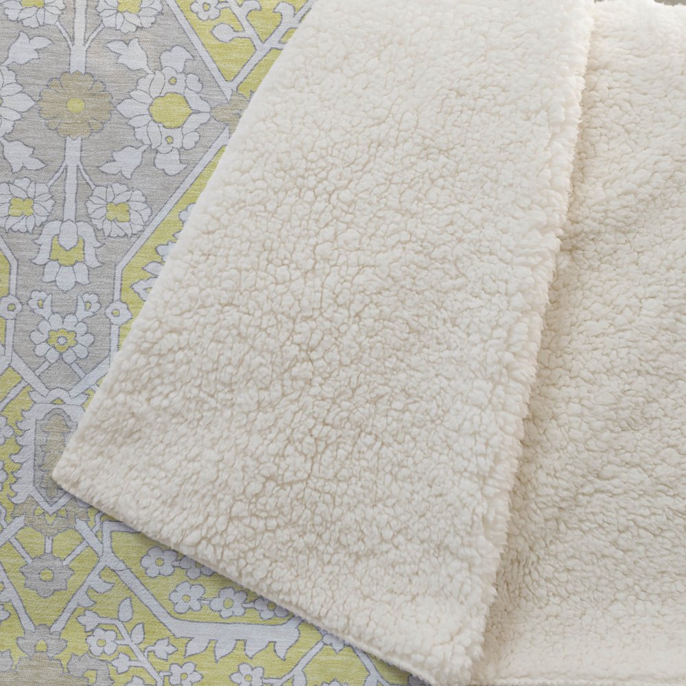 Premium Machine Washable ASB863 Yellow 50" x 70" Sherpa Throw Blanket. Picture 2