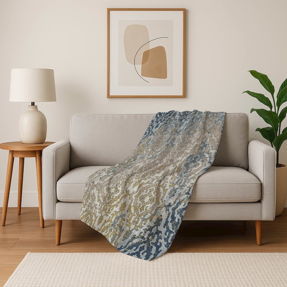 Premium Machine Washable ASB864 Sky 50" x 70" Sherpa Throw Blanket. Picture 5