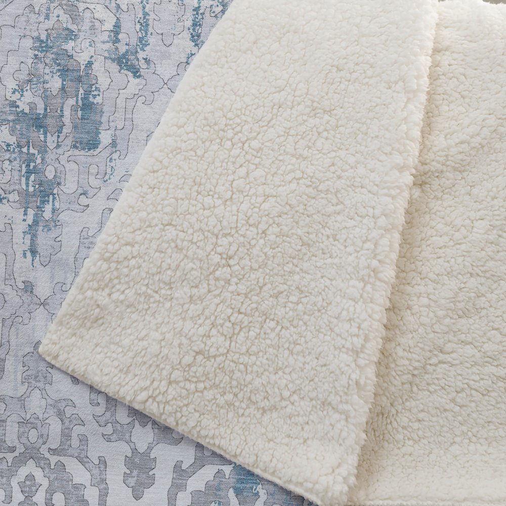Premium Machine Washable ASB864 Teal 50" x 70" Sherpa Throw Blanket. Picture 2