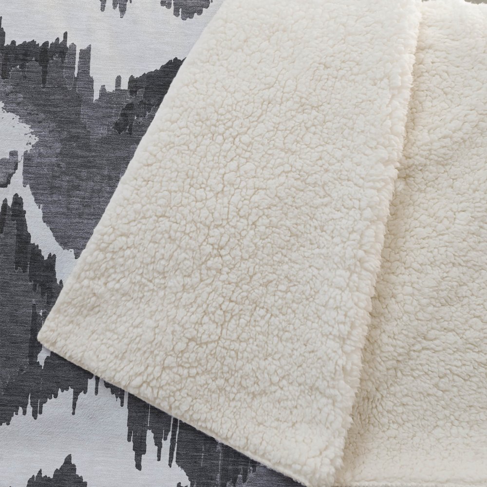 Premium Machine Washable ASB865 Black 50" x 70" Sherpa Throw Blanket. Picture 2
