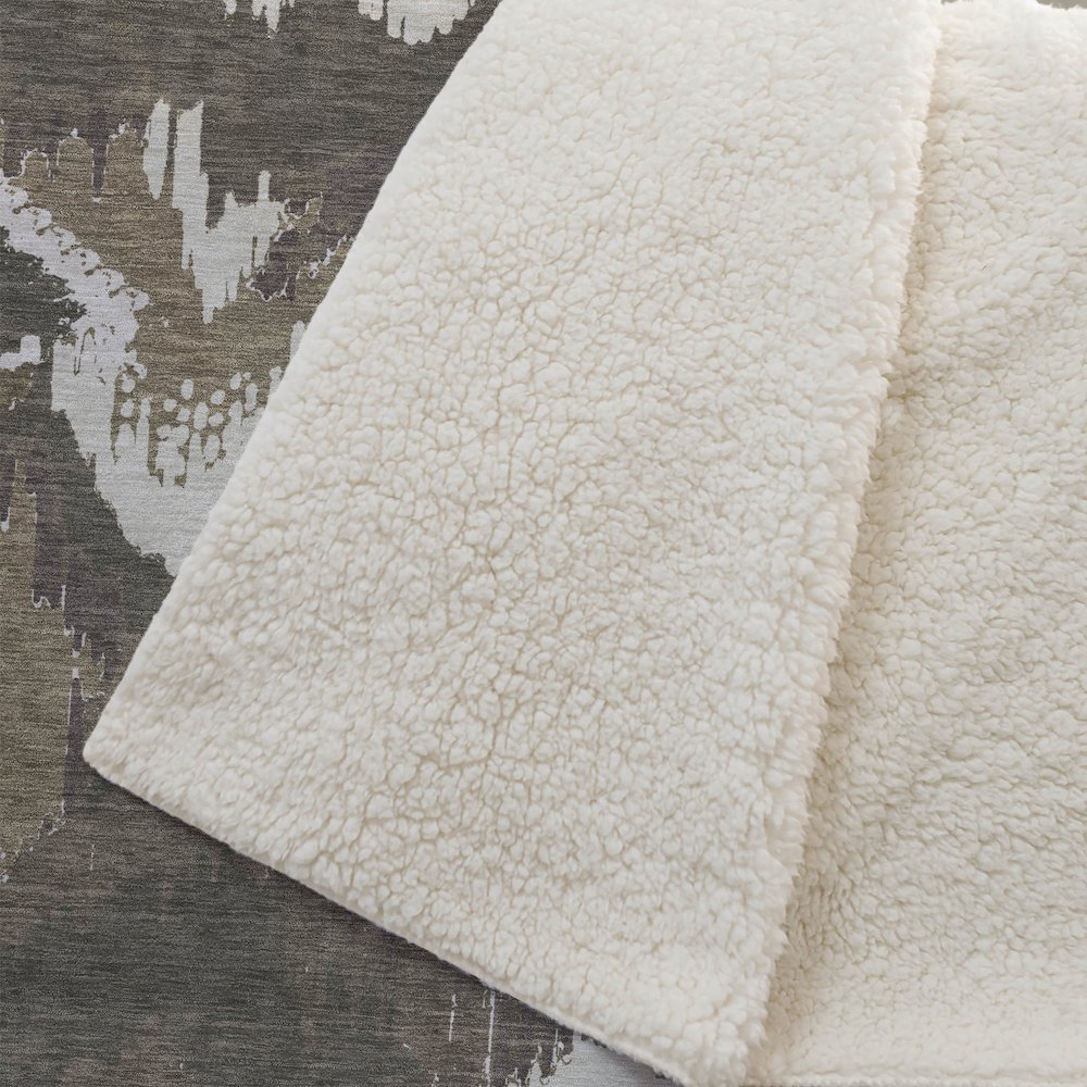 Premium Machine Washable ASB865 Brown 50" x 70" Sherpa Throw Blanket. Picture 2
