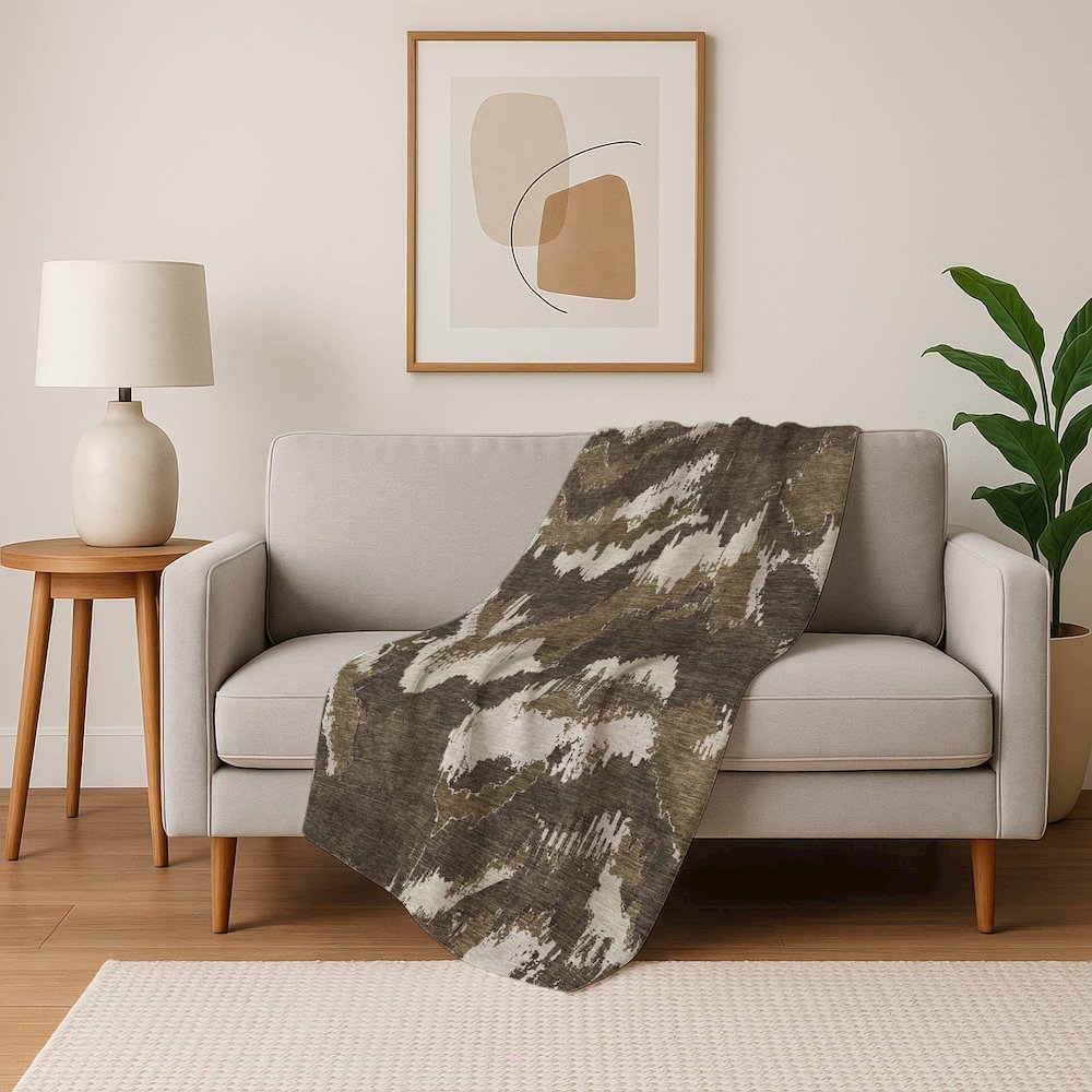 Premium Machine Washable ASB865 Brown 50" x 70" Sherpa Throw Blanket. Picture 5