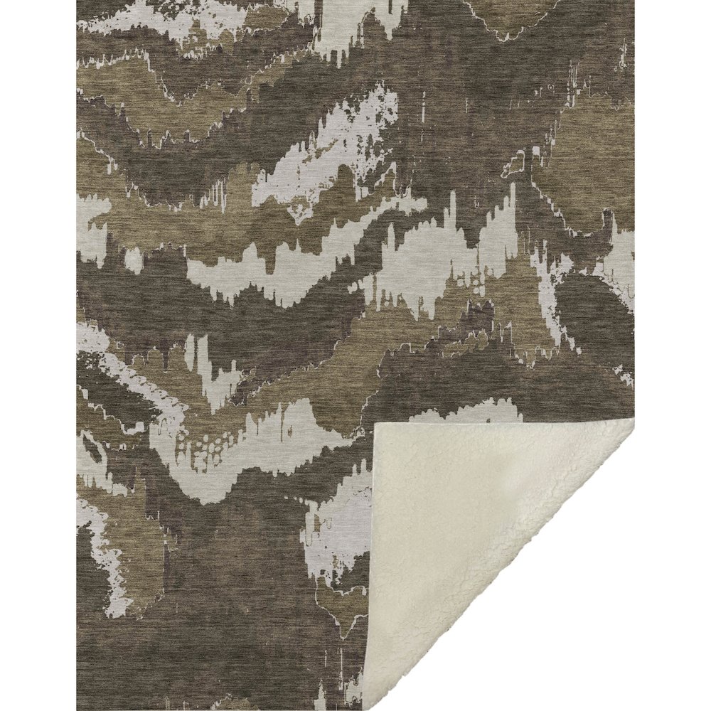 Premium Machine Washable ASB865 Brown 50" x 70" Sherpa Throw Blanket. Picture 1