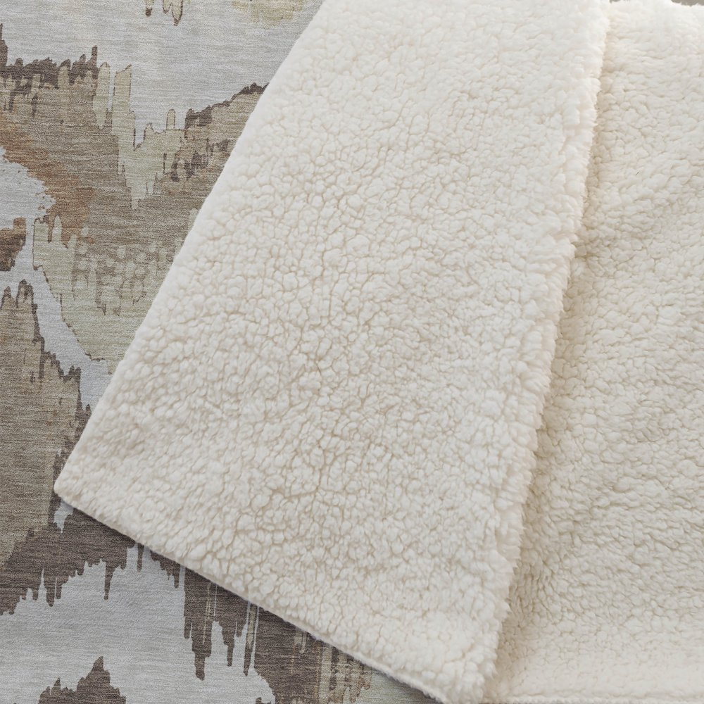 Premium Machine Washable ASB865 Chocolate 50" x 70" Sherpa Throw Blanket. Picture 2