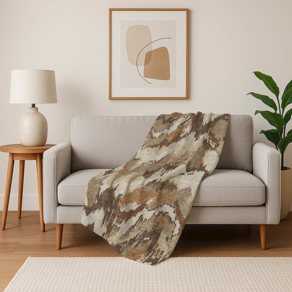 Premium Machine Washable ASB865 Chocolate 50" x 70" Sherpa Throw Blanket. Picture 5