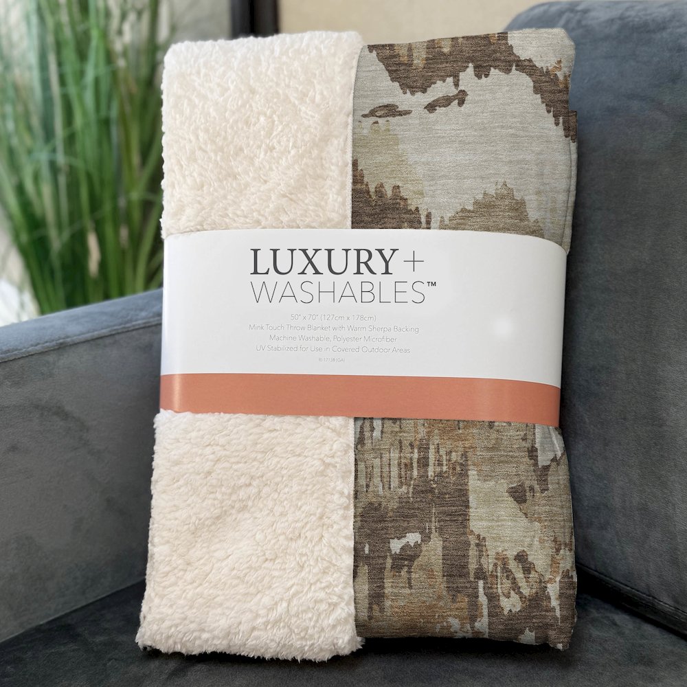 Premium Machine Washable ASB865 Chocolate 50" x 70" Sherpa Throw Blanket. Picture 3