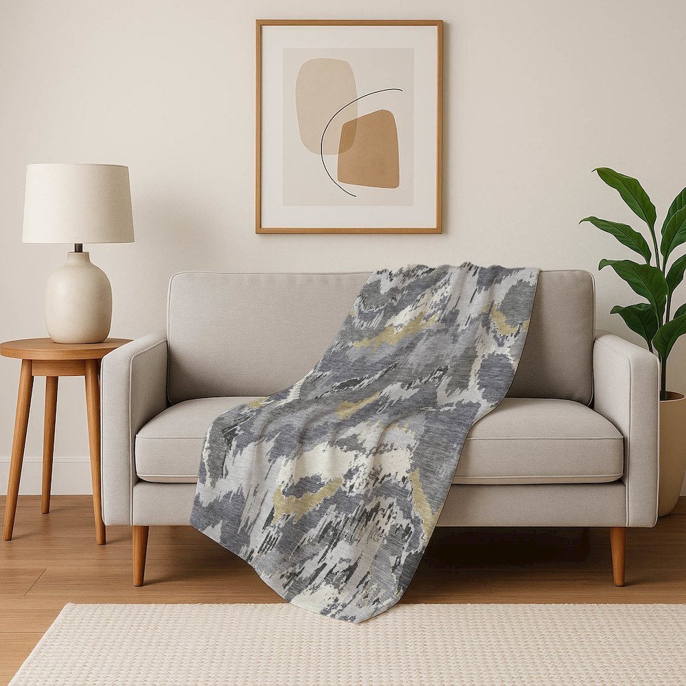 Premium Machine Washable ASB865 Gray 50" x 70" Sherpa Throw Blanket. Picture 5