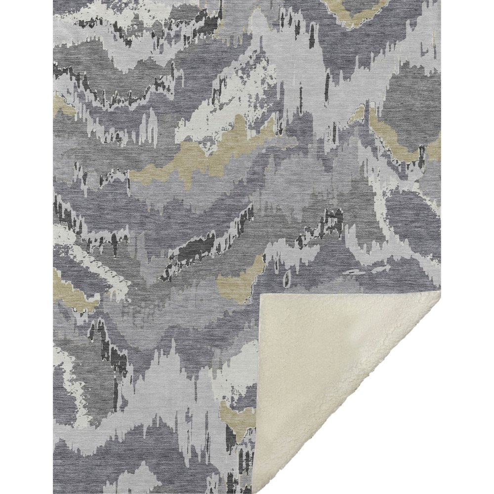 Premium Machine Washable ASB865 Gray 50" x 70" Sherpa Throw Blanket. Picture 1