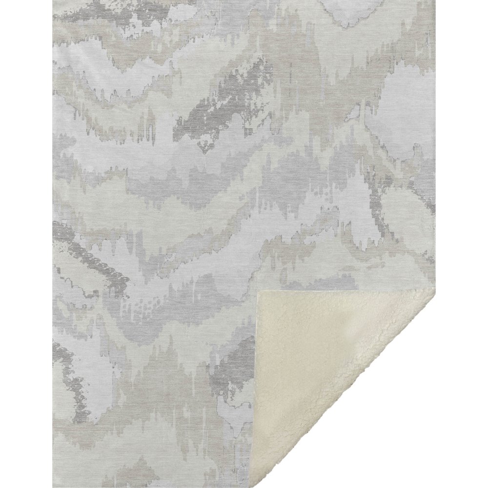 Premium Machine Washable ASB865 Ivory 50" x 70" Sherpa Throw Blanket. Picture 1