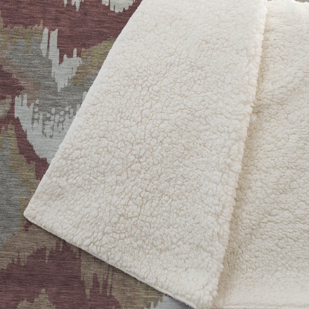 Premium Machine Washable ASB865 Paprika 50" x 70" Sherpa Throw Blanket. Picture 2