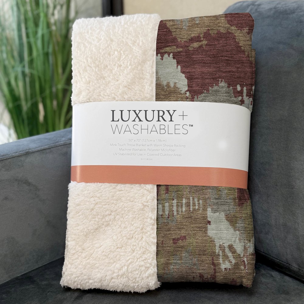 Premium Machine Washable ASB865 Paprika 50" x 70" Sherpa Throw Blanket. Picture 3