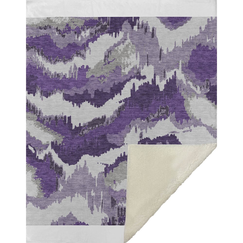 Premium Machine Washable ASB865 Purple 50" x 70" Sherpa Throw Blanket. Picture 1