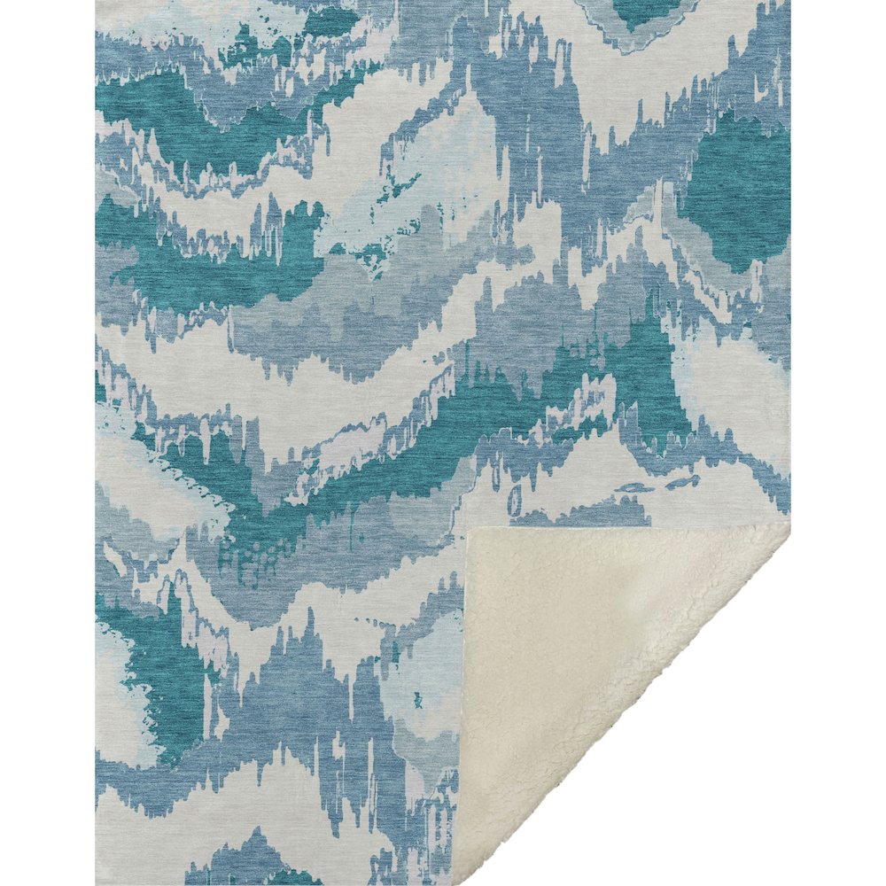 Premium Machine Washable ASB865 Teal 50" x 70" Sherpa Throw Blanket. Picture 1