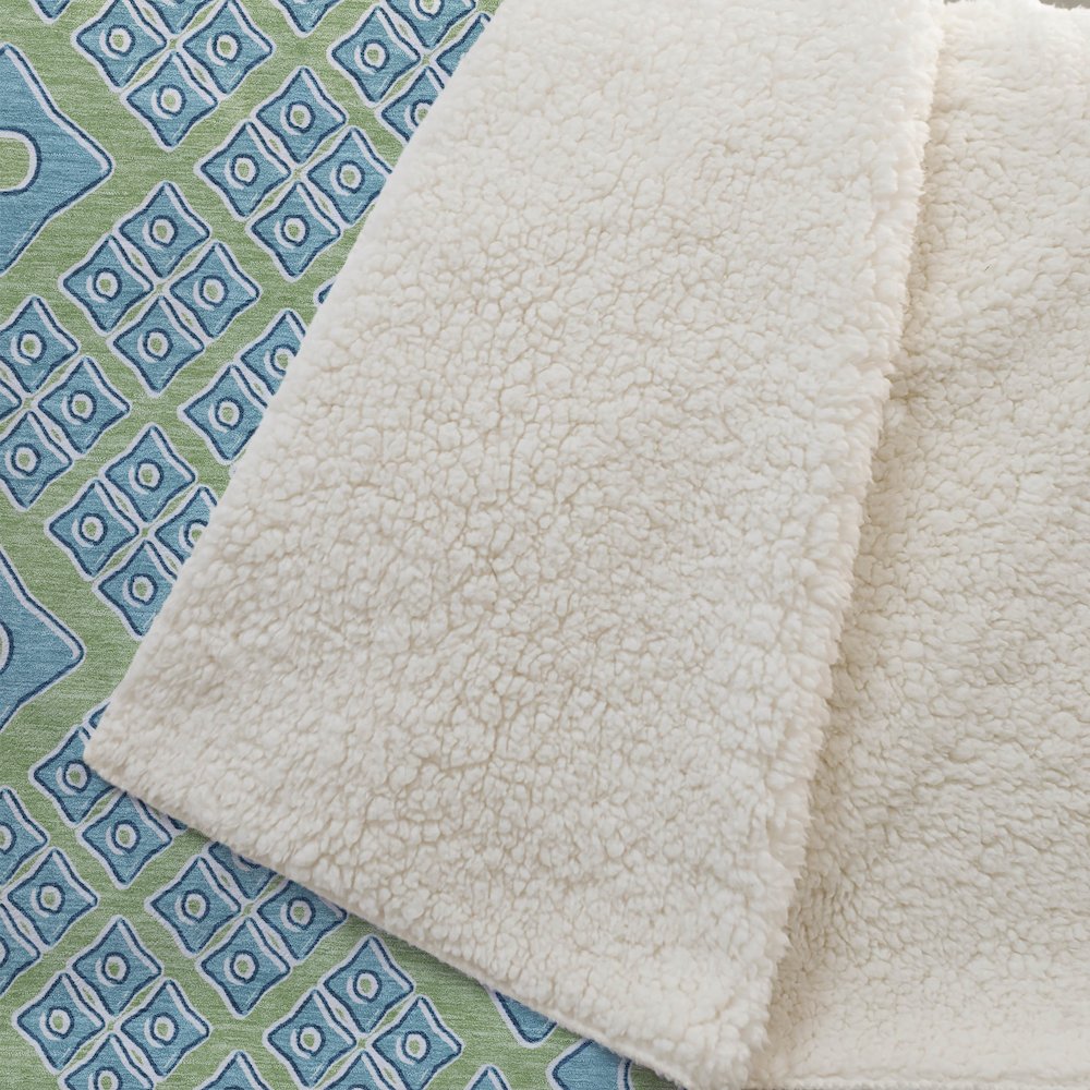 Premium Machine Washable ASB866 Aloe 50" x 70" Sherpa Throw Blanket. Picture 2