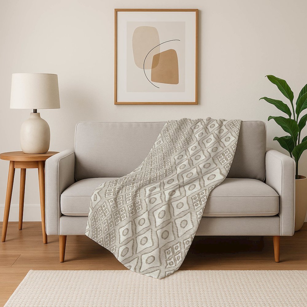 Premium Machine Washable ASB866 Beige 50" x 70" Sherpa Throw Blanket. Picture 5