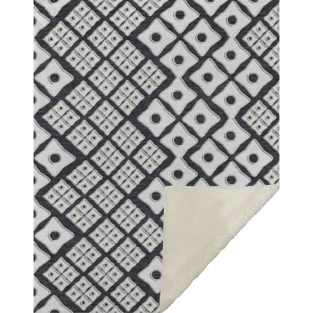 Premium Machine Washable ASB866 Black 50" x 70" Sherpa Throw Blanket. Picture 1