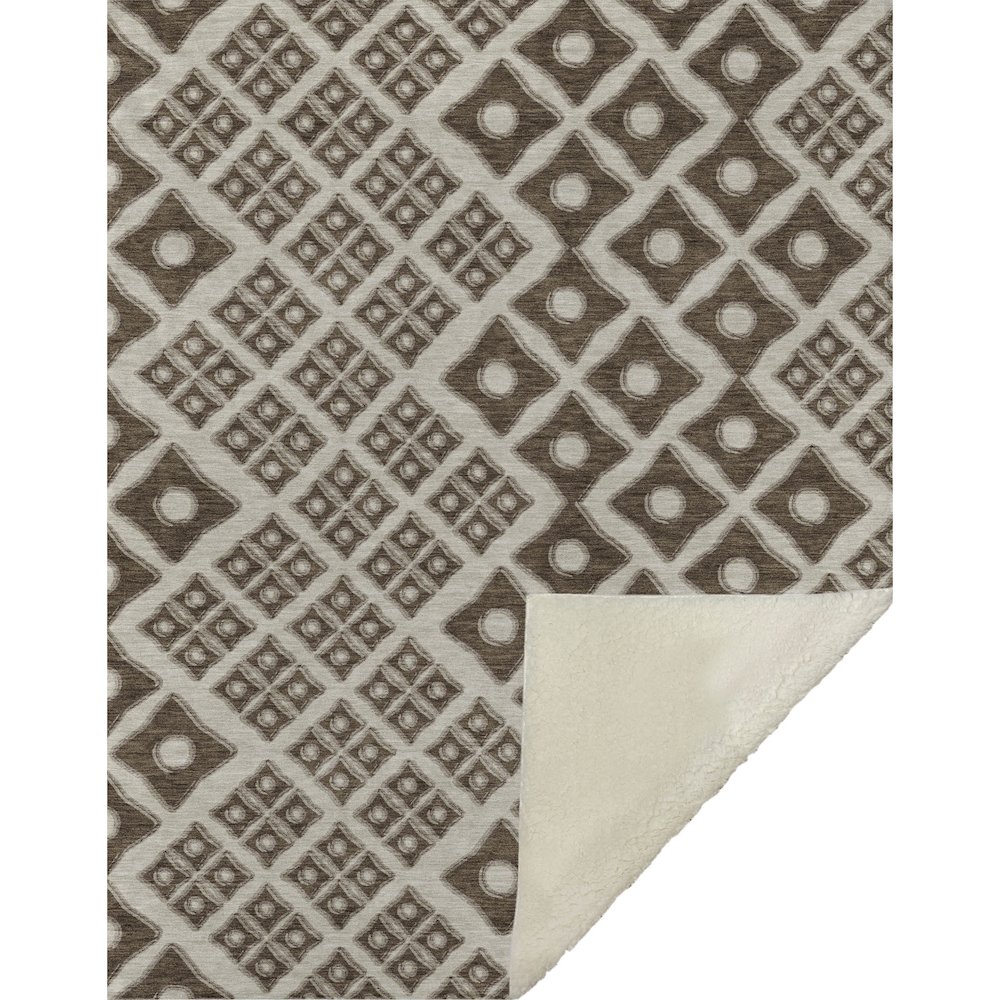 Premium Machine Washable ASB866 Brown 50" x 70" Sherpa Throw Blanket. Picture 1