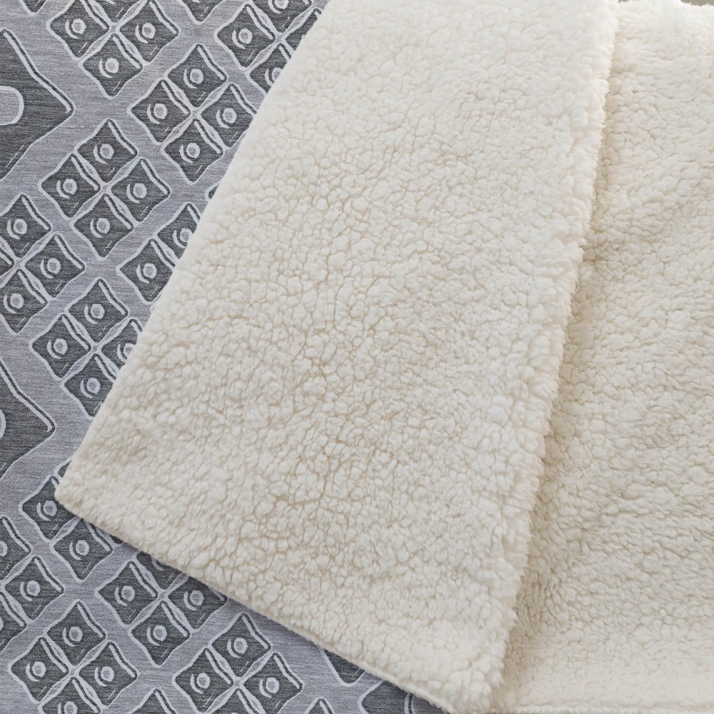 Premium Machine Washable ASB866 Gray 50" x 70" Sherpa Throw Blanket. Picture 2