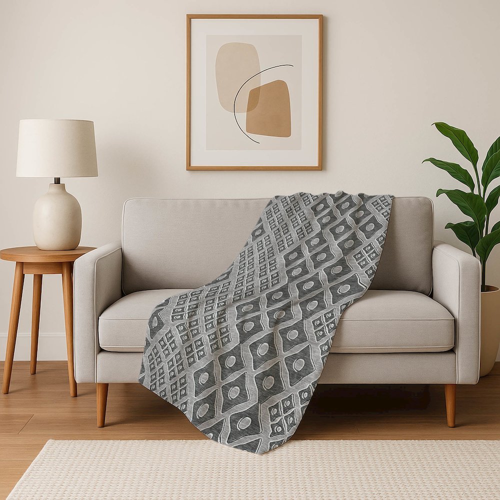 Premium Machine Washable ASB866 Gray 50" x 70" Sherpa Throw Blanket. Picture 5