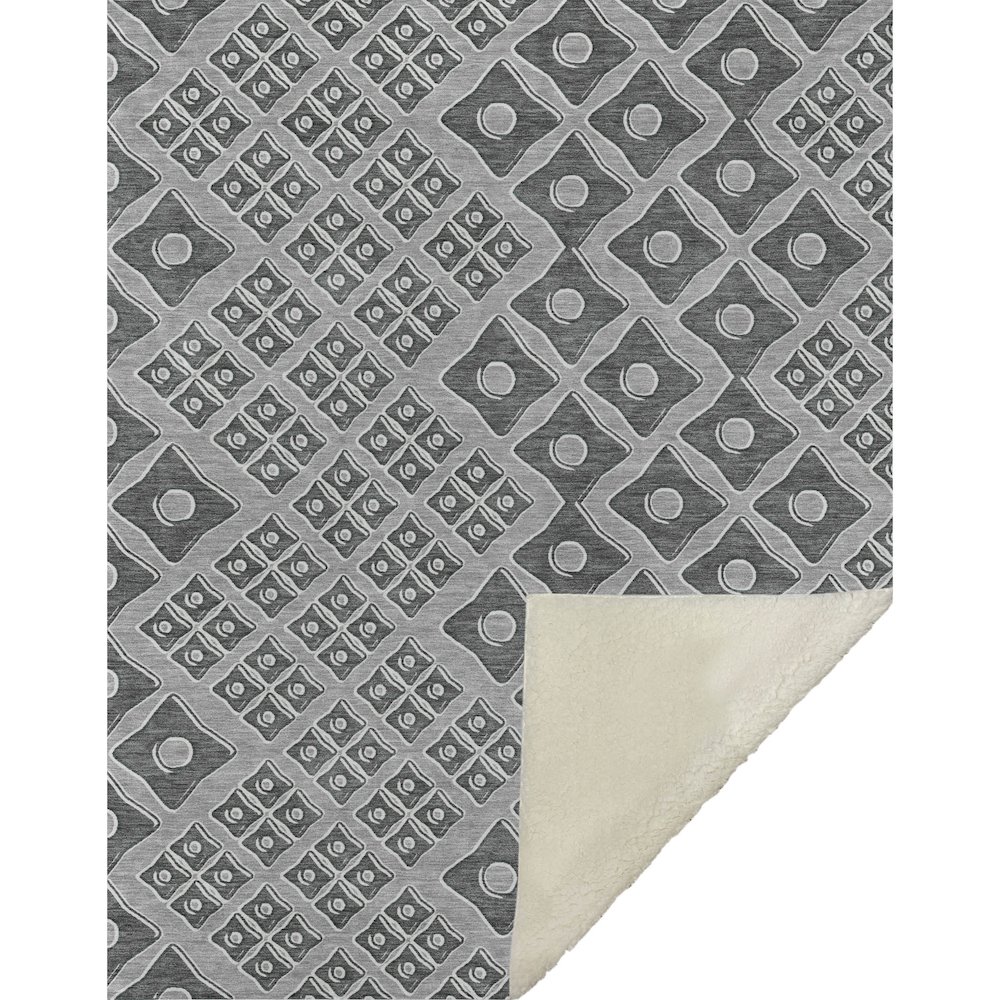 Premium Machine Washable ASB866 Gray 50" x 70" Sherpa Throw Blanket. Picture 1