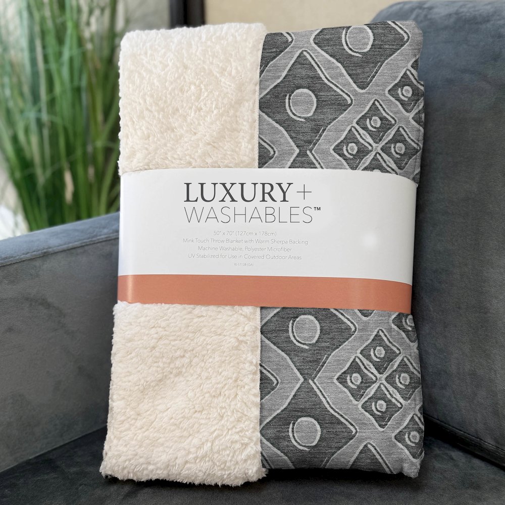 Premium Machine Washable ASB866 Gray 50" x 70" Sherpa Throw Blanket. Picture 3