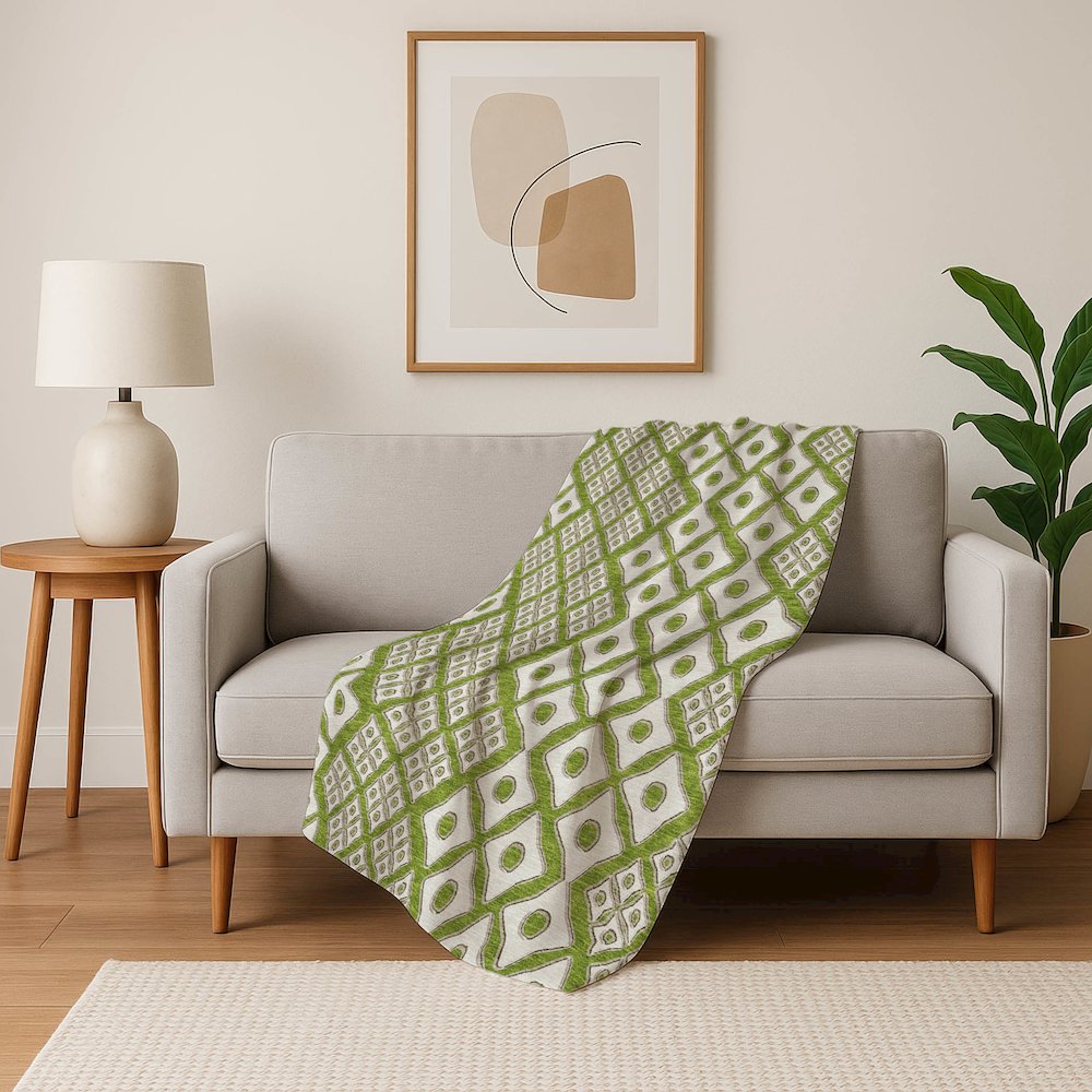 Premium Machine Washable ASB866 Lime 50" x 70" Sherpa Throw Blanket. Picture 5