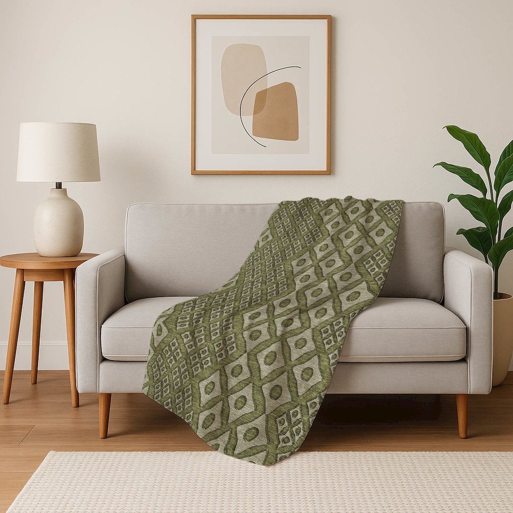 Premium Machine Washable ASB866 Olive 50" x 70" Sherpa Throw Blanket. Picture 5