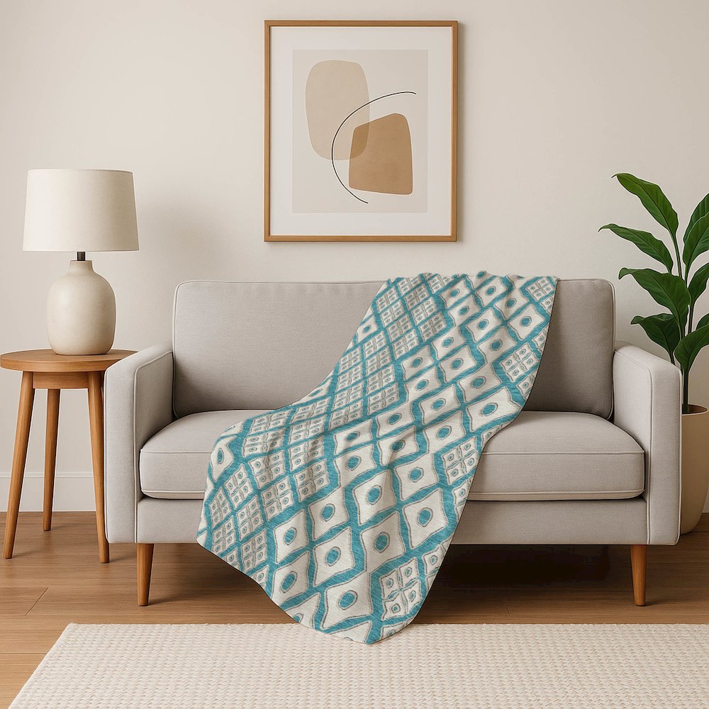 Premium Machine Washable ASB866 Teal 50" x 70" Sherpa Throw Blanket. Picture 5
