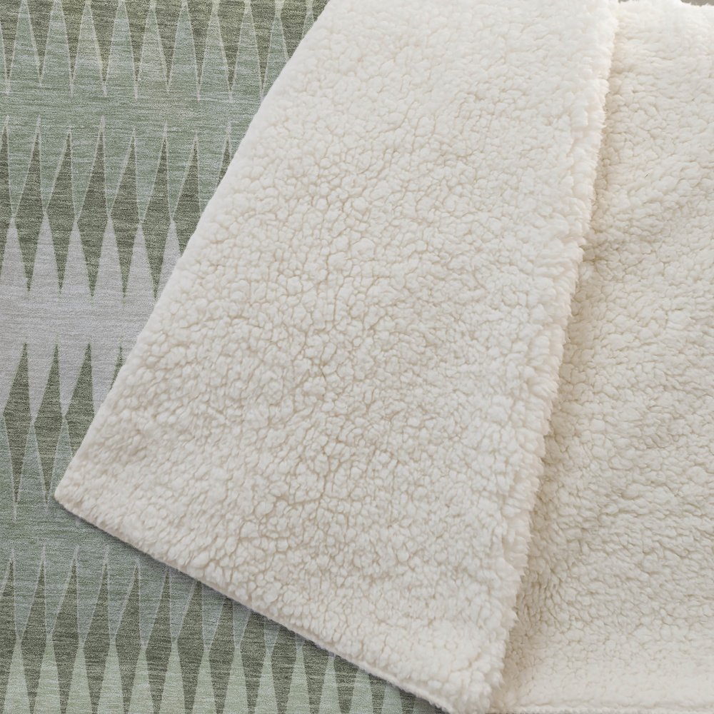 Premium Machine Washable ASB867 Aloe 50" x 70" Sherpa Throw Blanket. Picture 2