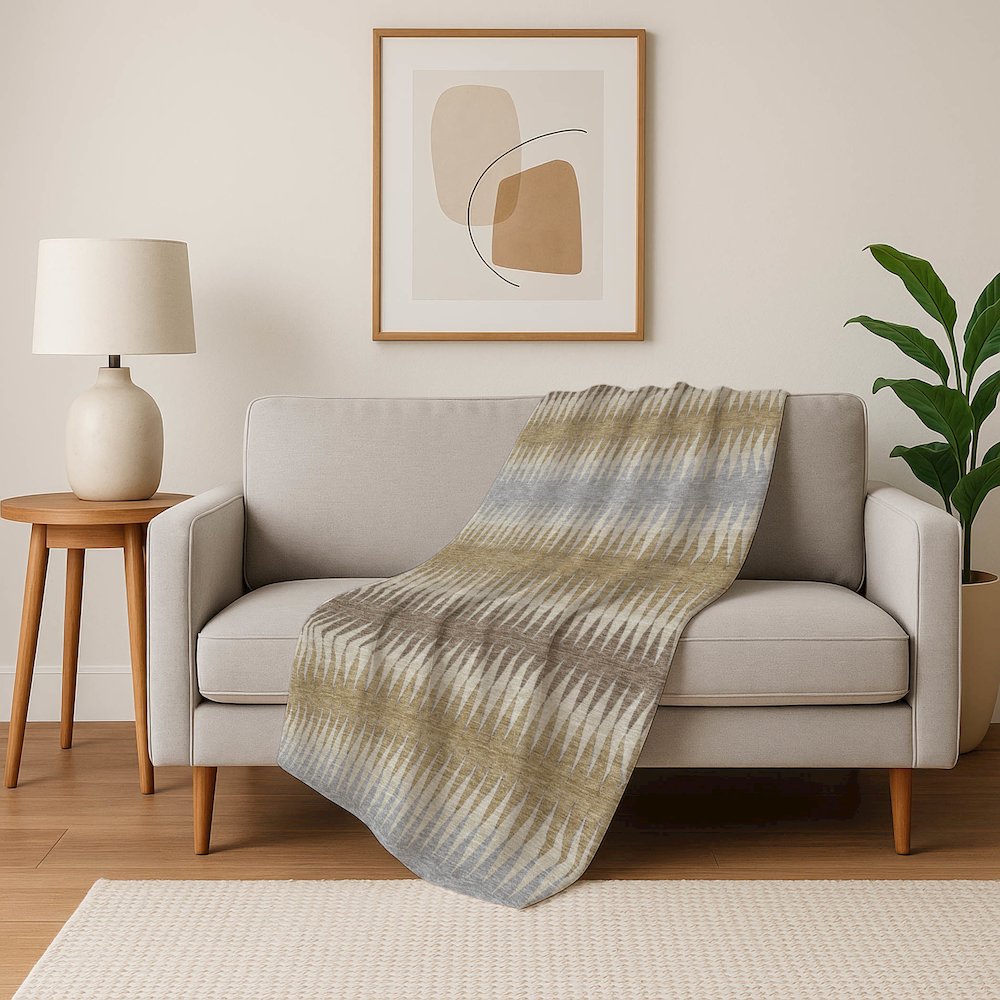 Premium Machine Washable ASB867 Beige 50" x 70" Sherpa Throw Blanket. Picture 5