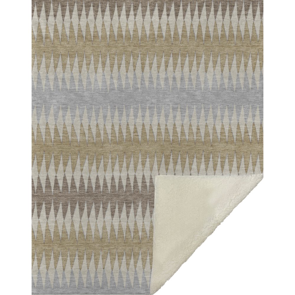 Premium Machine Washable ASB867 Beige 50" x 70" Sherpa Throw Blanket. Picture 1