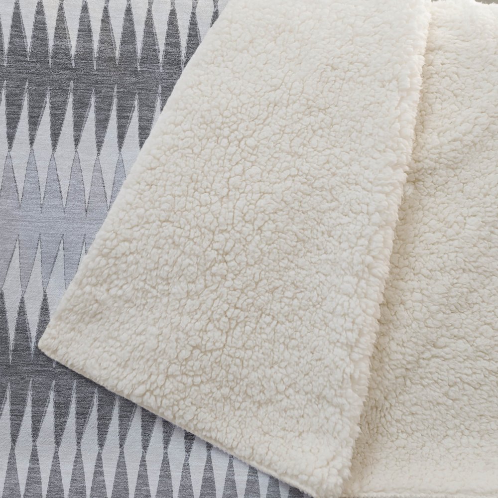 Premium Machine Washable ASB867 Gray 50" x 70" Sherpa Throw Blanket. Picture 2