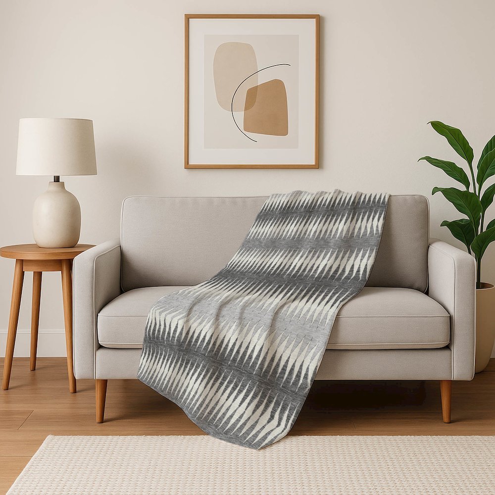 Premium Machine Washable ASB867 Gray 50" x 70" Sherpa Throw Blanket. Picture 5