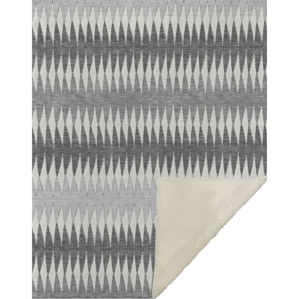 Premium Machine Washable ASB867 Gray 50" x 70" Sherpa Throw Blanket. Picture 1