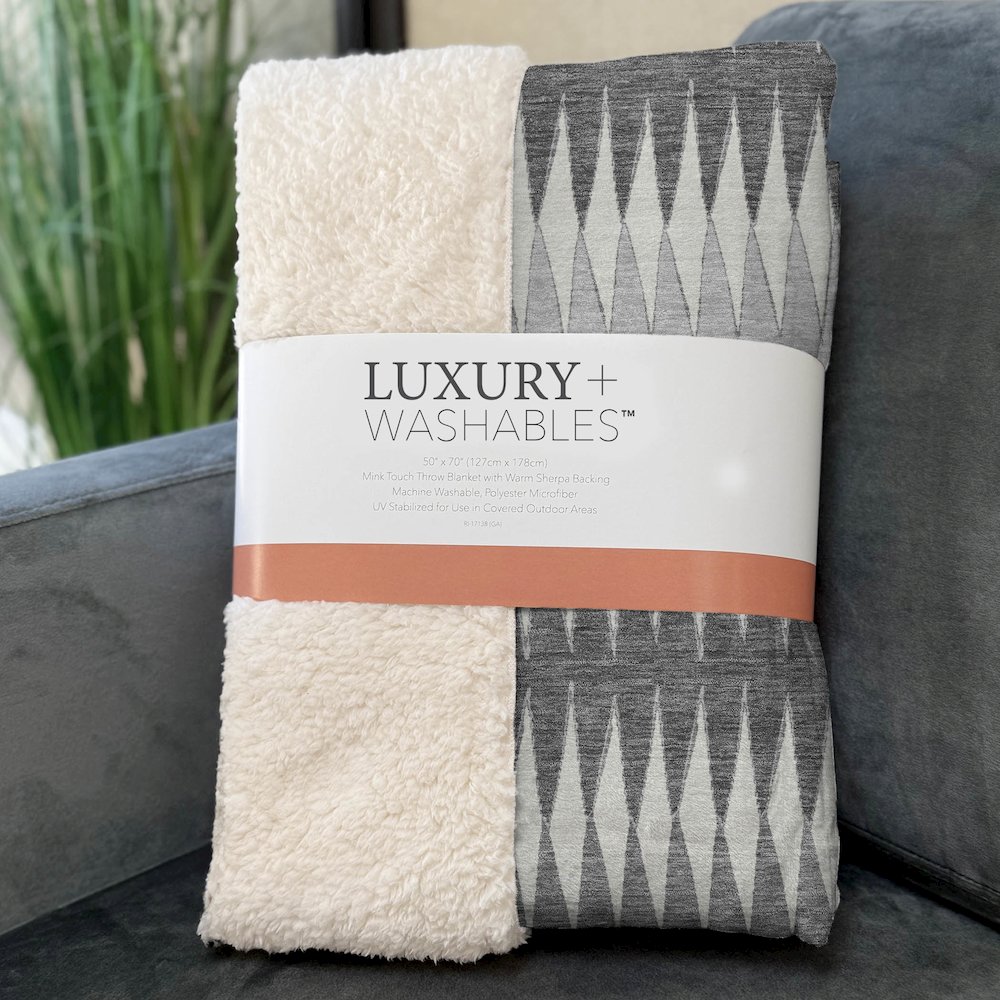 Premium Machine Washable ASB867 Gray 50" x 70" Sherpa Throw Blanket. Picture 3
