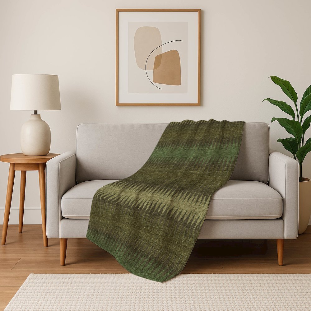 Premium Machine Washable ASB867 Olive 50" x 70" Sherpa Throw Blanket. Picture 5