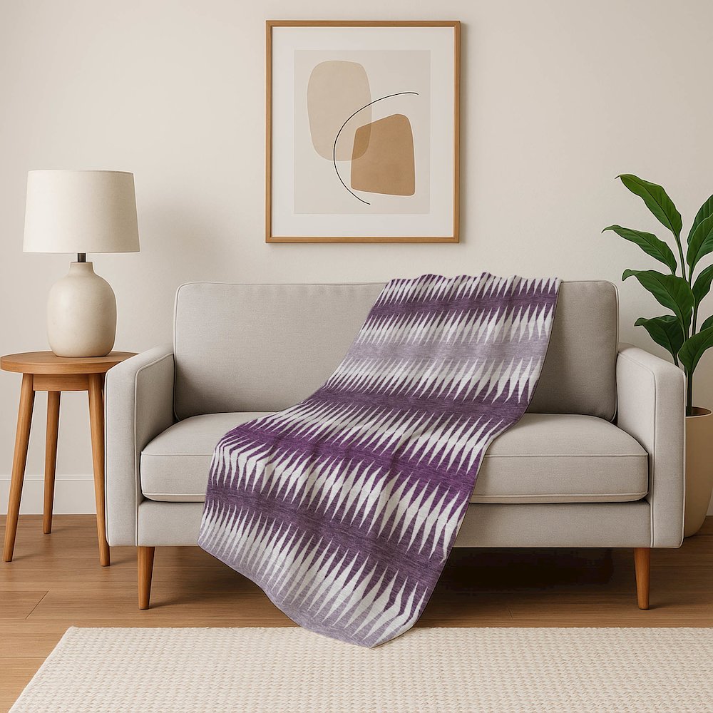 Premium Machine Washable ASB867 Purple 50" x 70" Sherpa Throw Blanket. Picture 5