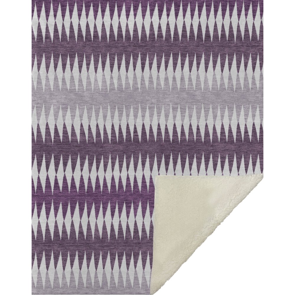Premium Machine Washable ASB867 Purple 50" x 70" Sherpa Throw Blanket. Picture 1