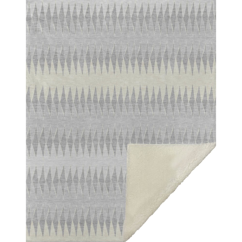 Premium Machine Washable ASB867 Silver 50" x 70" Sherpa Throw Blanket. Picture 1