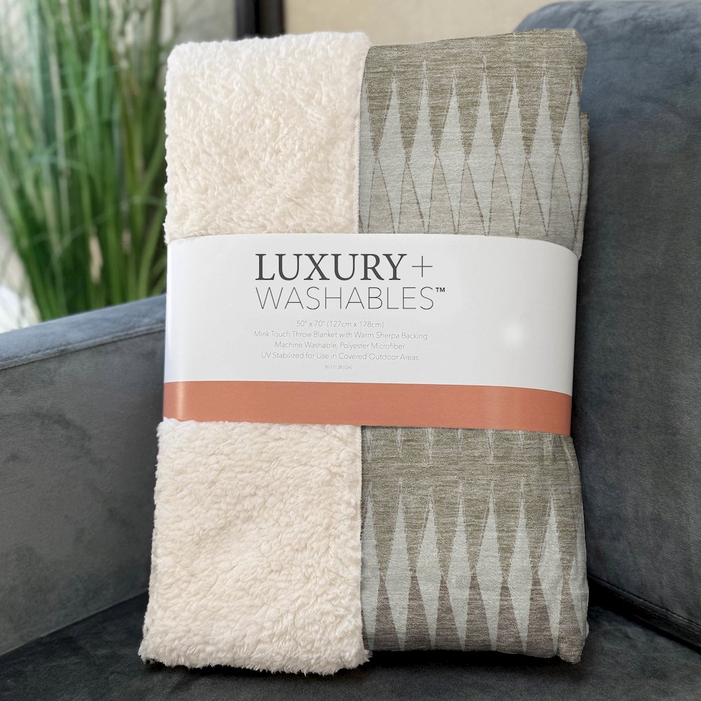 Premium Machine Washable ASB867 Taupe 50" x 70" Sherpa Throw Blanket. Picture 3