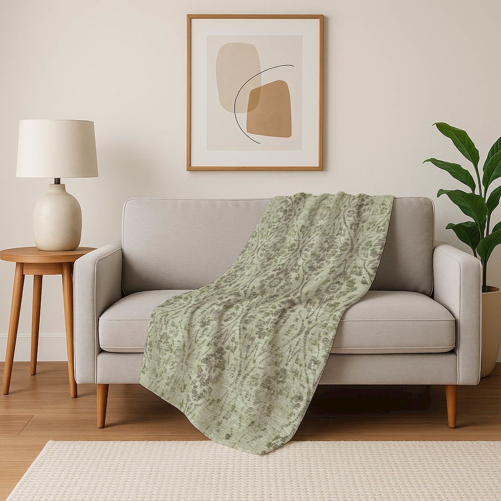 Premium Machine Washable ASB868 Aloe 50" x 70" Sherpa Throw Blanket. Picture 5