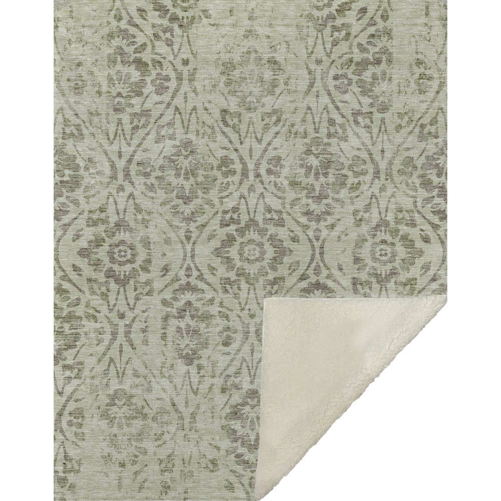 Premium Machine Washable ASB868 Aloe 50" x 70" Sherpa Throw Blanket. Picture 1
