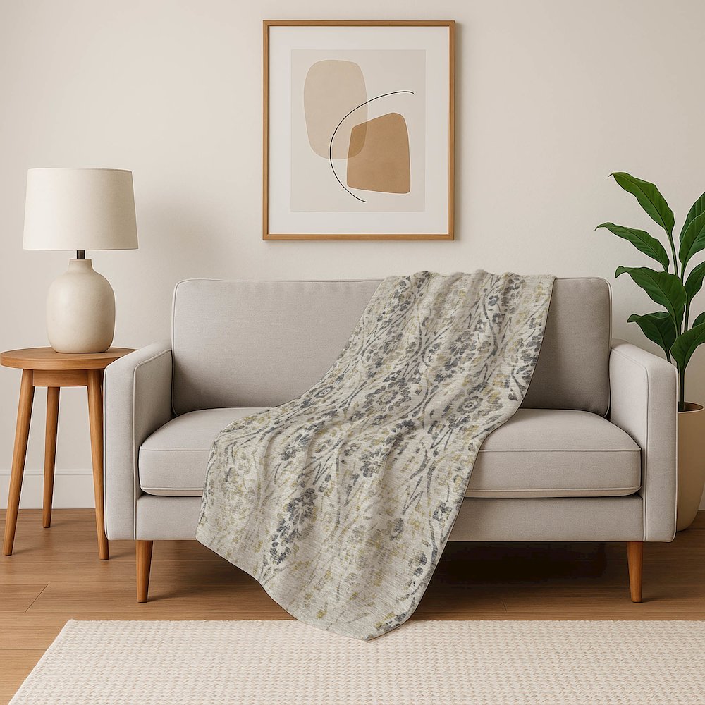 Premium Machine Washable ASB868 Beige 50" x 70" Sherpa Throw Blanket. Picture 5