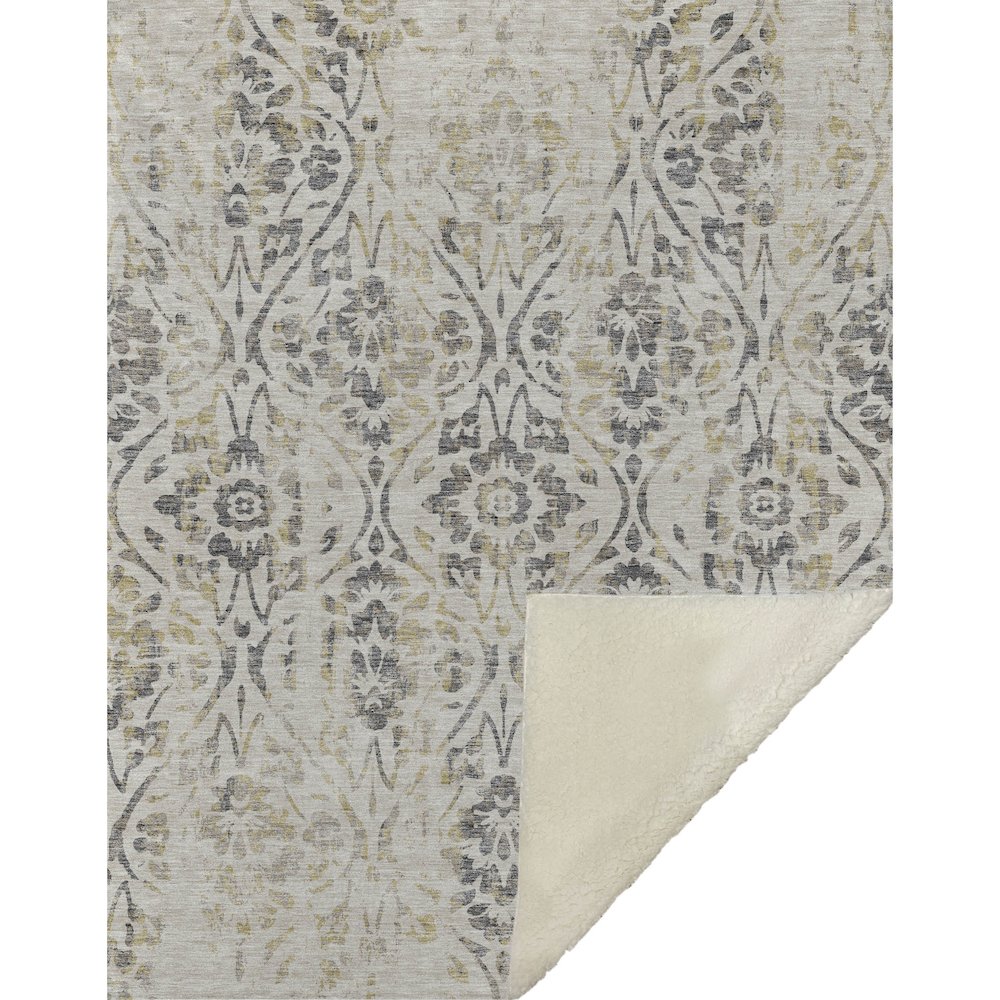 Premium Machine Washable ASB868 Beige 50" x 70" Sherpa Throw Blanket. Picture 1