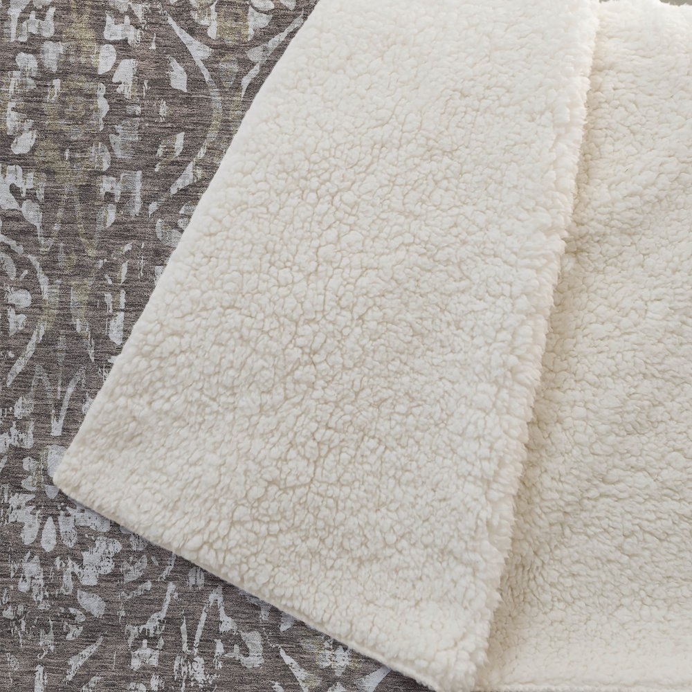 Premium Machine Washable ASB868 Brown 50" x 70" Sherpa Throw Blanket. Picture 2