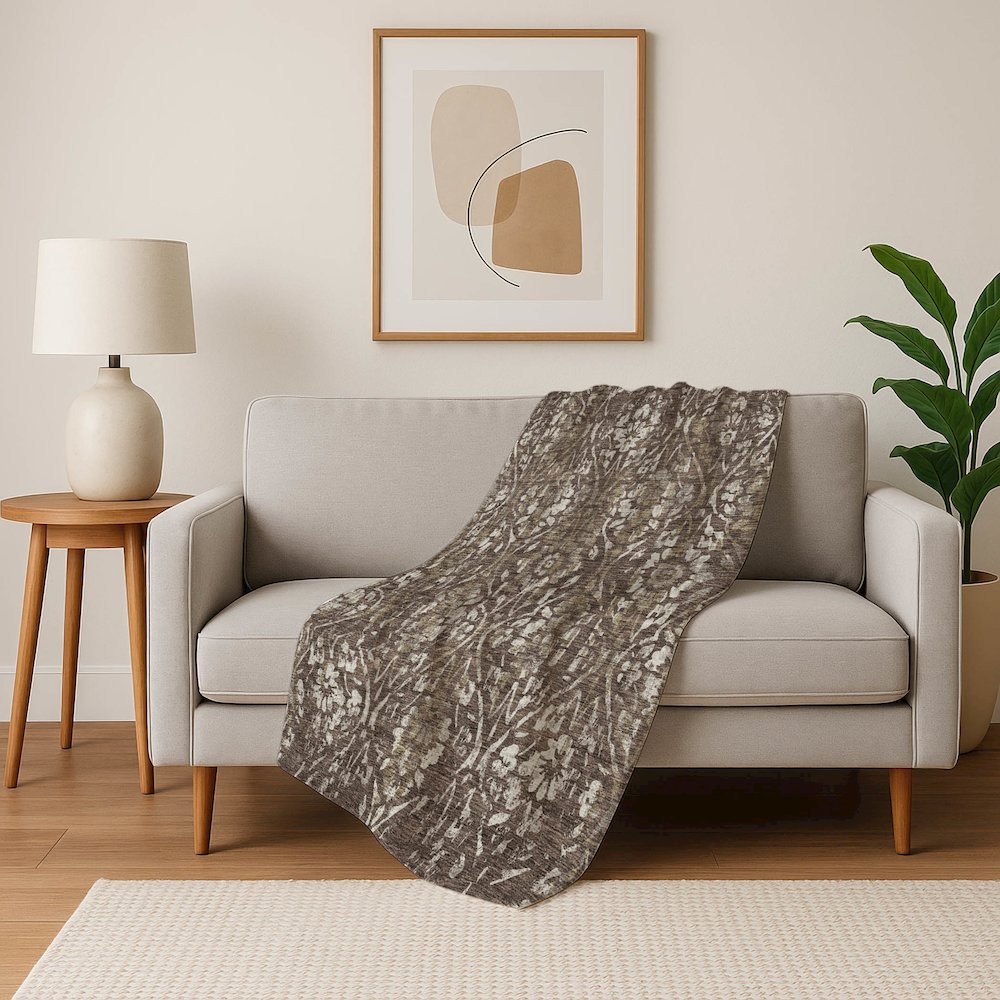 Premium Machine Washable ASB868 Brown 50" x 70" Sherpa Throw Blanket. Picture 5