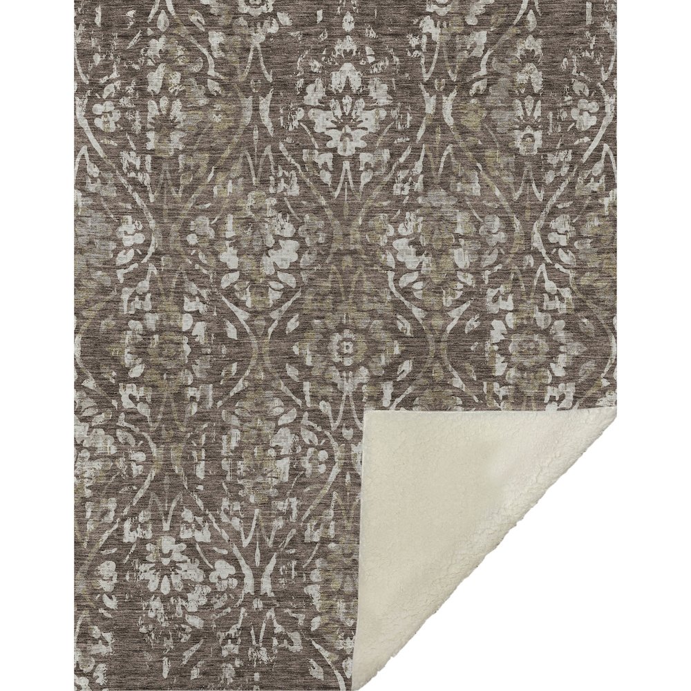 Premium Machine Washable ASB868 Brown 50" x 70" Sherpa Throw Blanket. Picture 1