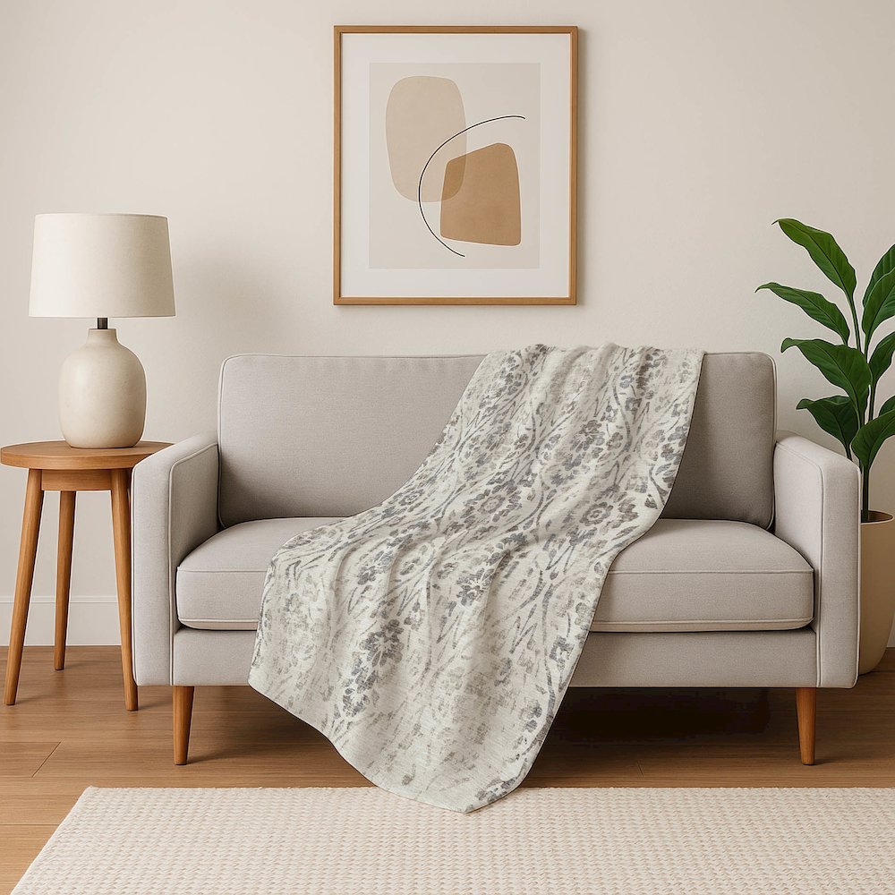 Premium Machine Washable ASB868 Ivory 50" x 70" Sherpa Throw Blanket. Picture 5