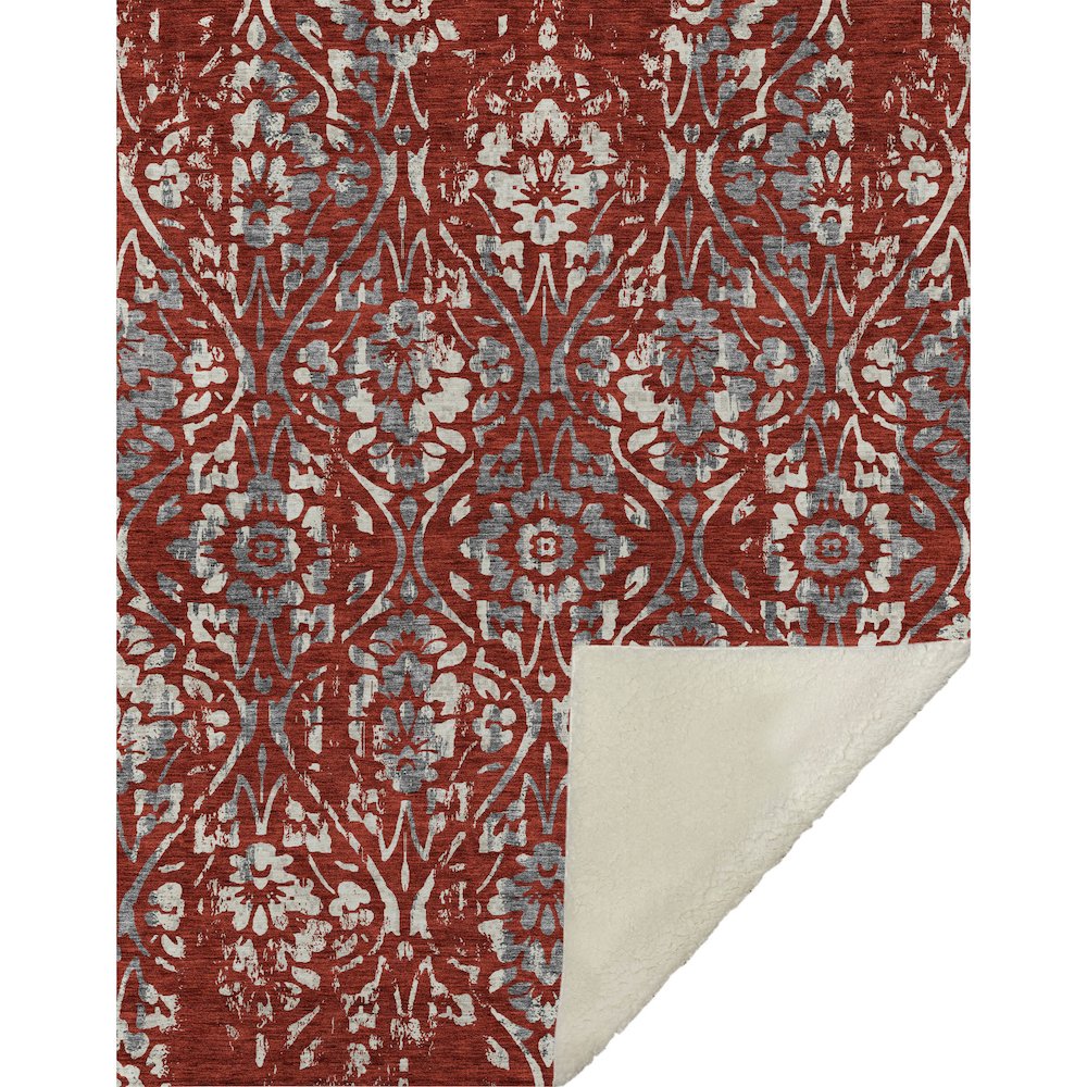 Premium Machine Washable ASB868 Red 50" x 70" Sherpa Throw Blanket. Picture 1